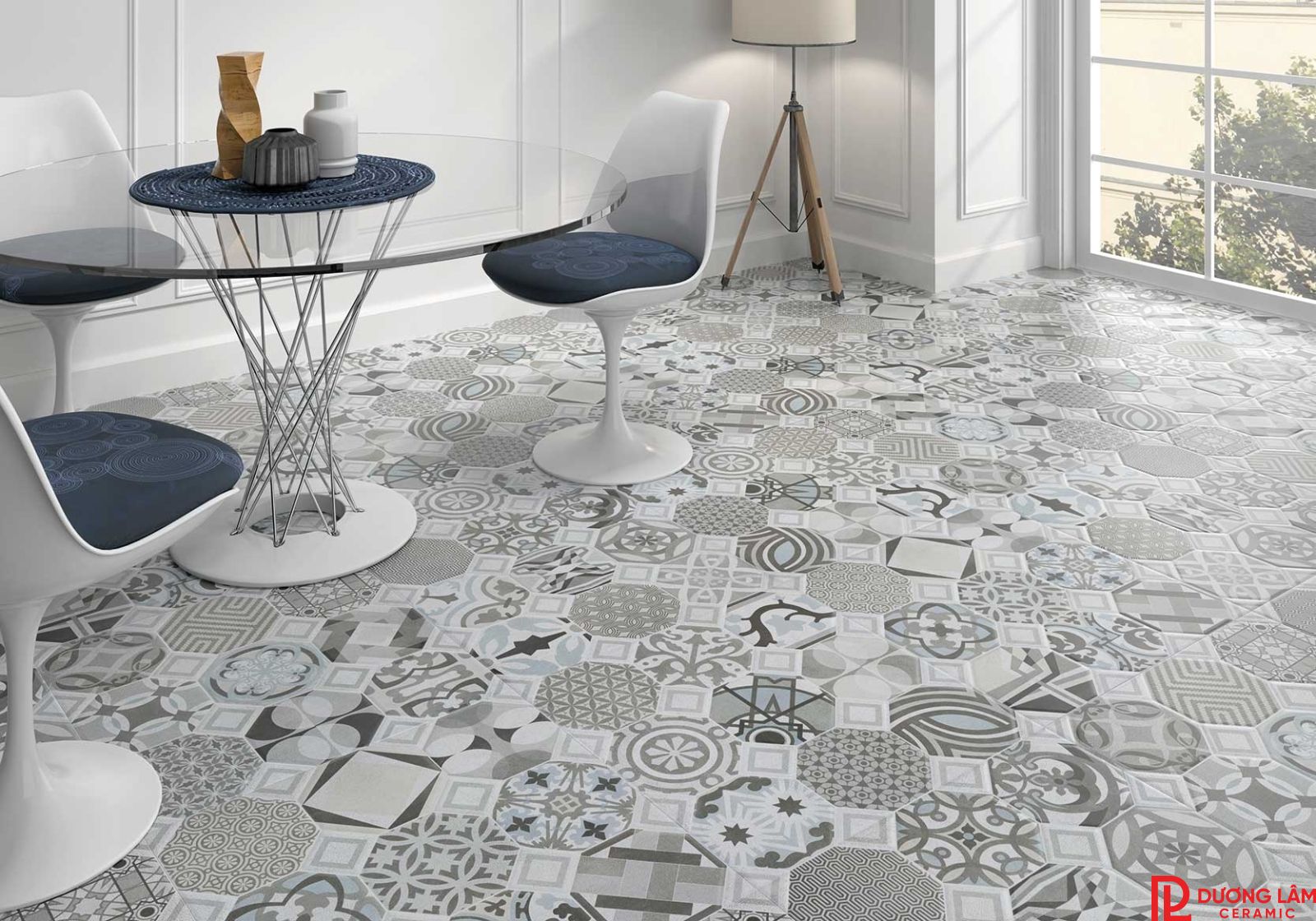 Lát gạch hoa cho nhà méo