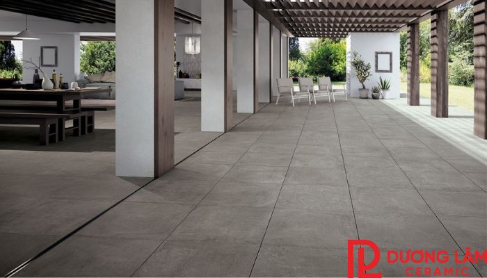 Lát gạch hành lang sân chợ loại gạch khổ lớn