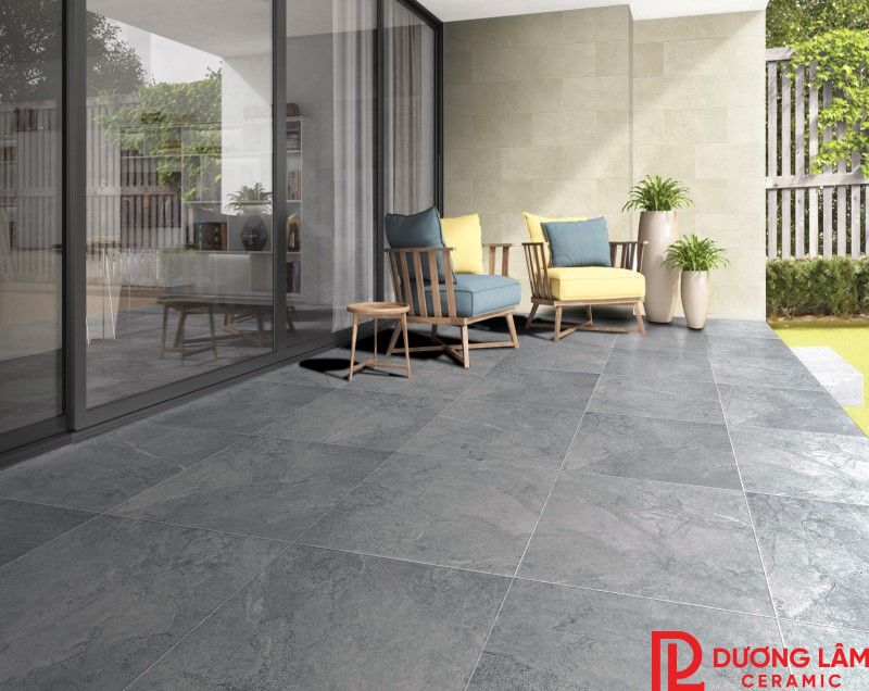 Lát gạch hành lang sân chợ loại gạch khổ lớn