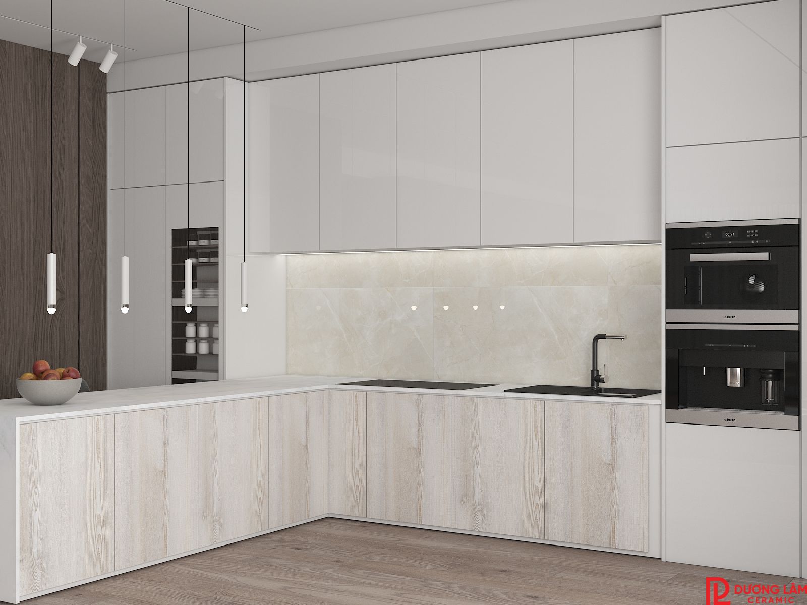 gạch ốp bếp ăn nhà công vụ 