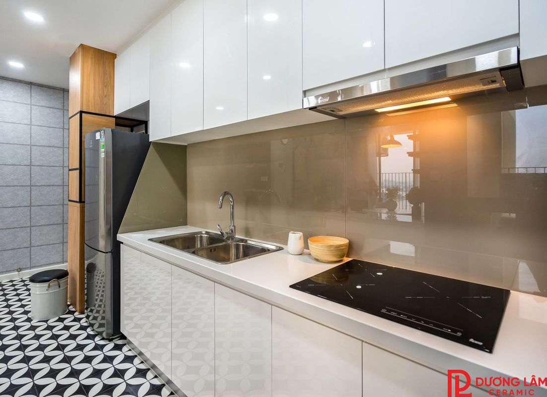 gạch ốp bếp ăn nhà công vụ 