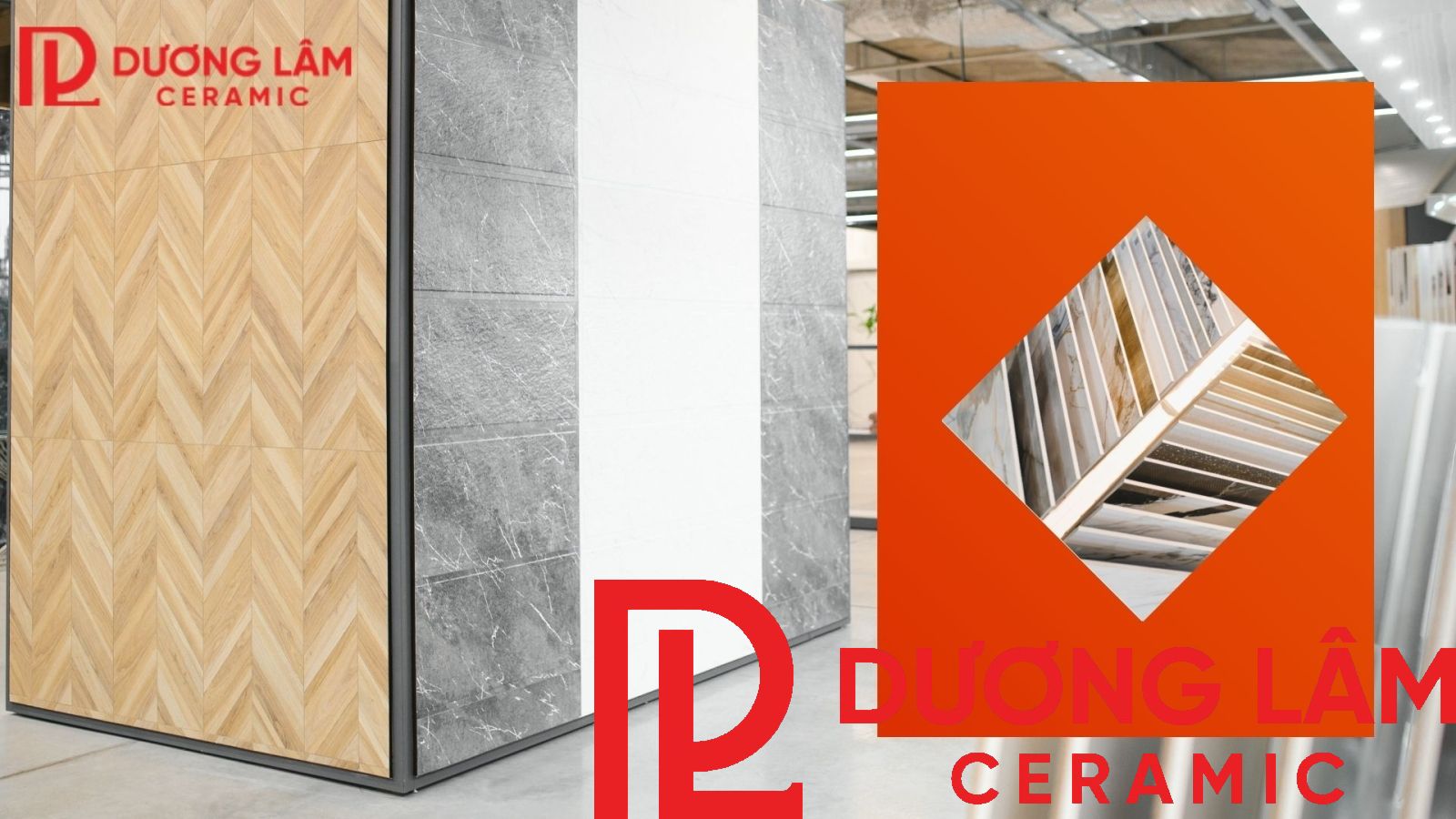 Trưng bày gạch men đa dạng mẫu mã tại Kho Gạch Dương Lâm